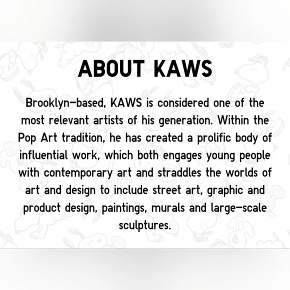 KAWS x Peanuts Uniqlo UT T-shirt 2017, NEW - Picture 5 of 10